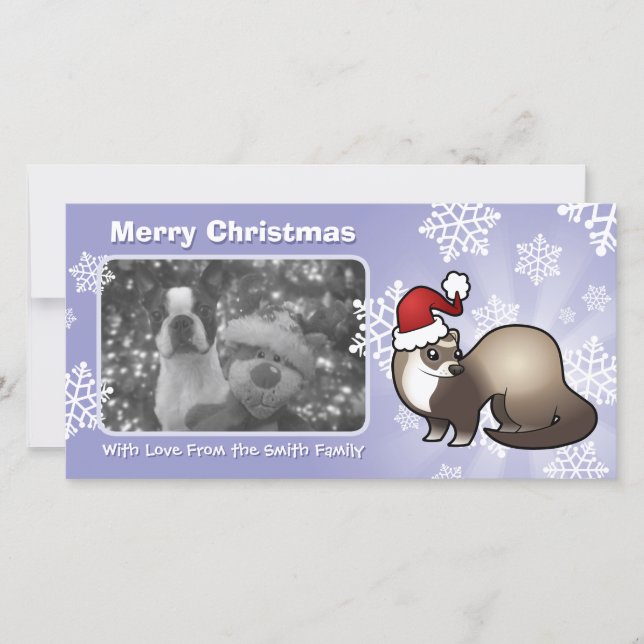 Cartes Pour Fêtes Annuelles Christmas Ferret (Devant)