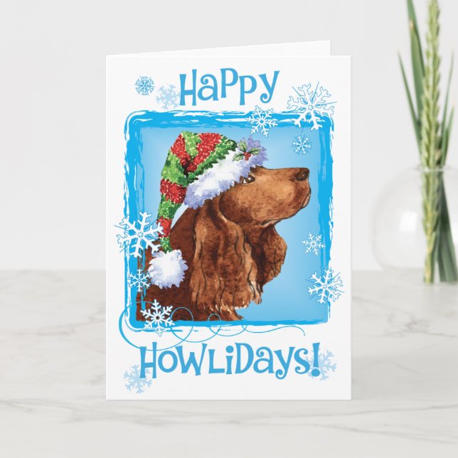 Cartes Pour Fêtes Annuelles Christmas Field Spaniel Holiday Card (Devant)