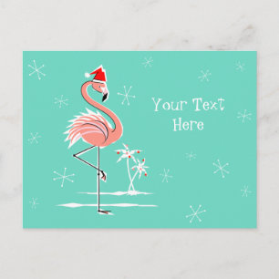 Cartes Pour Fêtes Annuelles Christmas Flamingo Texte horizontal