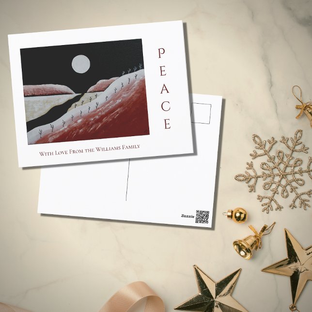 Cartes Pour Fêtes Annuelles Christmas Folk Art Desert Southwest Peace (Créateur téléchargé)