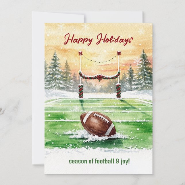Cartes Pour Fêtes Annuelles Christmas Football Holiday Greeting Cards (Devant)