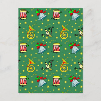 Cartes Pour Fêtes Annuelles Christmas, French Horns and Magenta Drums