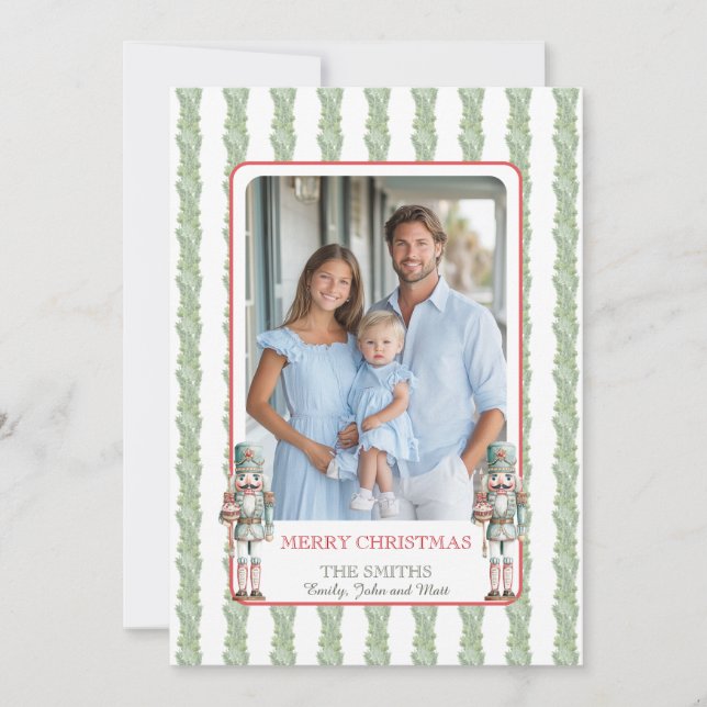 Cartes Pour Fêtes Annuelles Christmas Garland Nutcracker Grandmillenial Photo (Devant)
