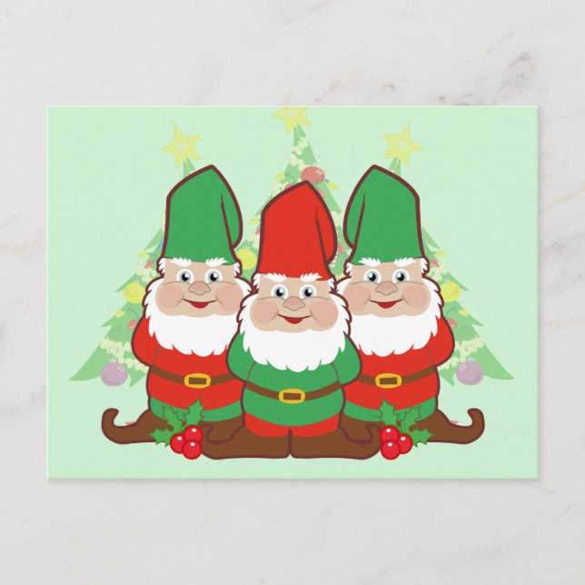 Cartes Pour Fêtes Annuelles Christmas Gnomes (Devant)