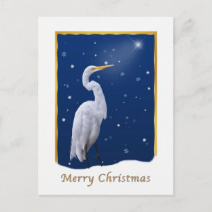 Cartes Pour Fêtes Annuelles Christmas, Great Egret Bird, Religious