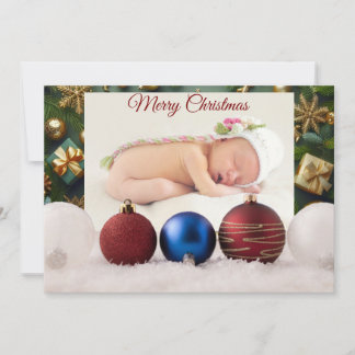 Cartes Pour Fêtes Annuelles Christmas Greeting With Beautiful Baby