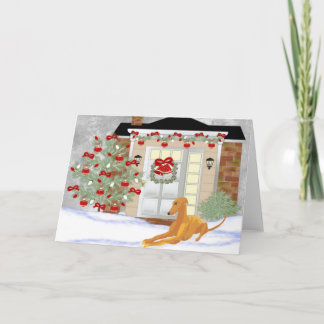 Cartes Pour Fêtes Annuelles Christmas Greyhound
