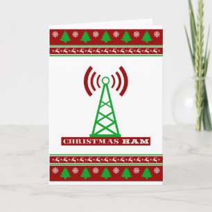 Cartes Pour Fêtes Annuelles Christmas HAM Radio "Ugly Sweater"