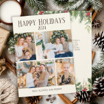 Cartes Pour Fêtes Annuelles Christmas Happy Holidays 4 Photo Collage<br><div class="desc">Carte de voeux moderne et élégant collage 4 photos vacances Noël de Noël. Le texte dit "Joyeuses fêtes." Personnalisez avec l'année, vos photos, nom, adresse et même votre propre message. Contactez-moi pour obtenir de l'aide sur vos personnalisations ou pour demander des produits Zazzle correspondants ou coordonnés supplémentaires pour votre période...</div>