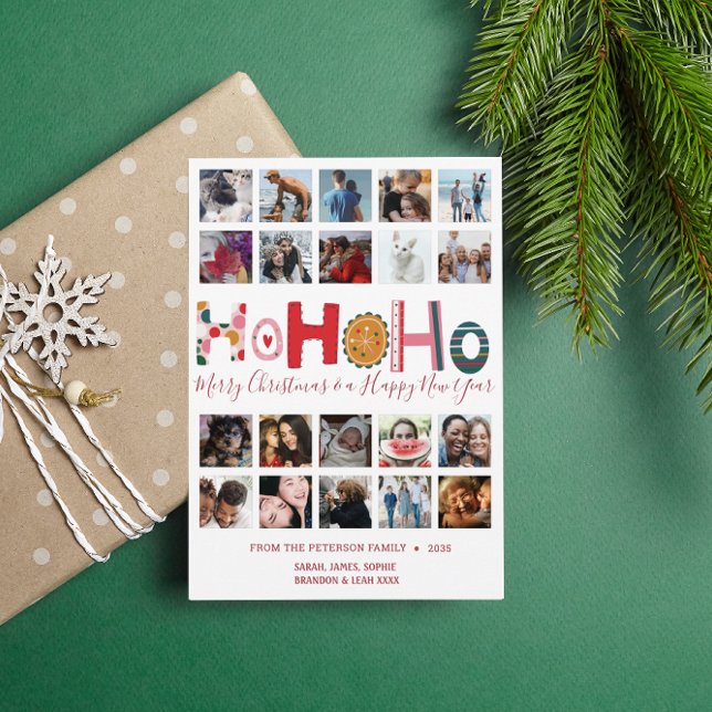 Cartes Pour Fêtes Annuelles Christmas Ho Ho Ho Card 20 photo collage (Créateur téléchargé)