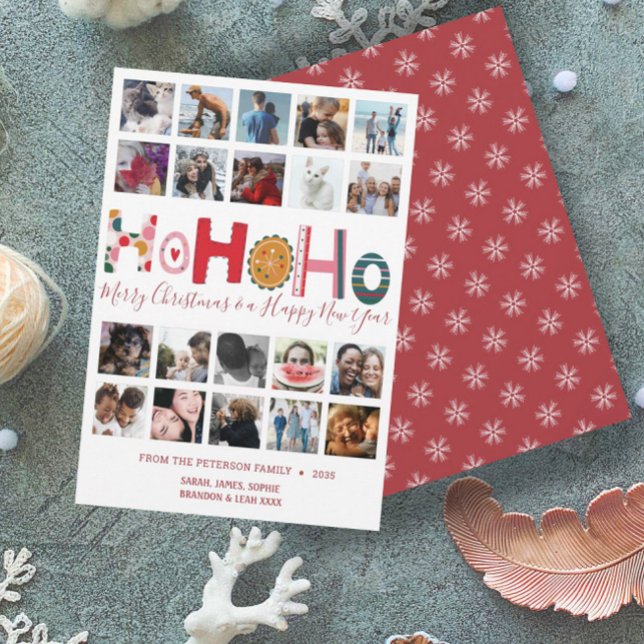 Cartes Pour Fêtes Annuelles Christmas Ho Ho Ho Card 20 photo collage (Créateur téléchargé)