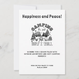 Cartes Pour Fêtes Annuelles Christmas Holiday Camper Outdoor Adventure Black