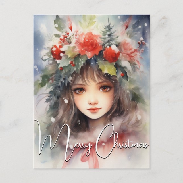 Cartes Pour Fêtes Annuelles Christmas Holly Berry Fairy (Devant)