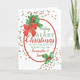 Cartes Pour Fêtes Annuelles Christmas Holly Fille & Fils En Droit