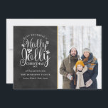 Cartes Pour Fêtes Annuelles Christmas Holly Jolly Script Chalkboard Photo<br><div class="desc">Un design élégant de carte de vacances Holly Jolly pour vous permettre de personnaliser avec votre photo,  message,  noms et année préférés sur un arrière - plan de tableau noir. L'envers comporte des flocons de neige tombant sur un arrière - plan de tableau de bord correspondant. Conçu par Thisisnotme©</div>