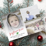 Cartes Pour Fêtes Annuelles Christmas Holly Joy Peace Love Photo Collage<br><div class="desc">Célébrez la saison avec cette carte de collage photo de vacances qui présente les mots JOY PEACE LOVE dans une police de script élégante et une épée de saint festif. Personnalisez en ajoutant 3 photos, un salut personnalisé, votre nom et votre année. Vous pouvez également ajouter un message de vacances...</div>