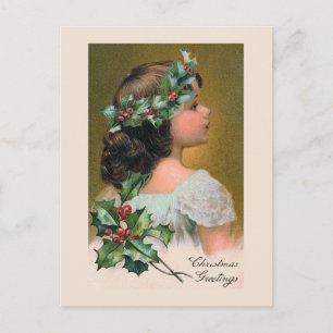 Cartes Pour Fêtes Annuelles "Christmas Holly Wreath" Greeting Card