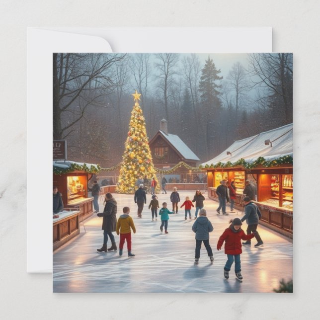 Cartes Pour Fêtes Annuelles Christmas Ice Rink (Devant)