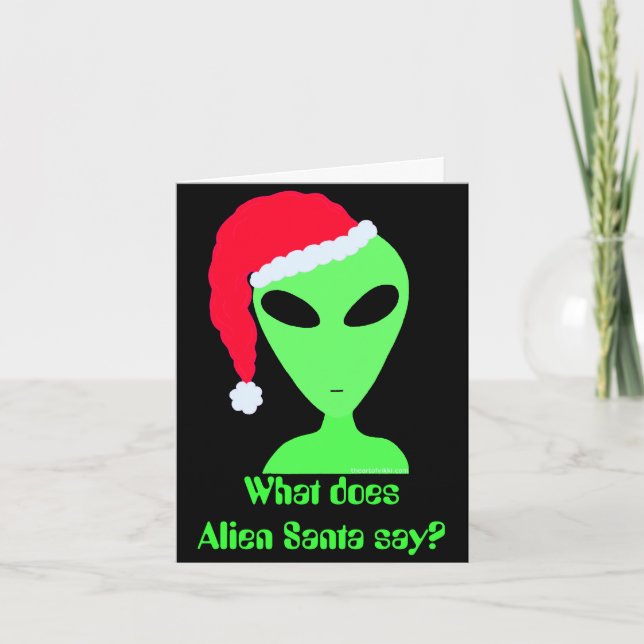 Cartes Pour Fêtes Annuelles Christmas Joke Alien Père Noël Funny Holiday Card (Devant)