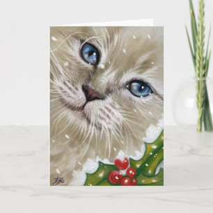 Cartes Pour Fêtes Annuelles Christmas Kitten cat Greeting CARD