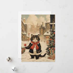 Cartes Pour Fêtes Annuelles Christmas Kitty, Jour de la neige