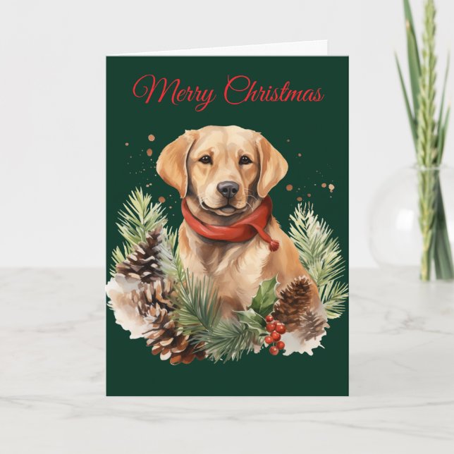 Cartes Pour Fêtes Annuelles Christmas Labrador (Devant)