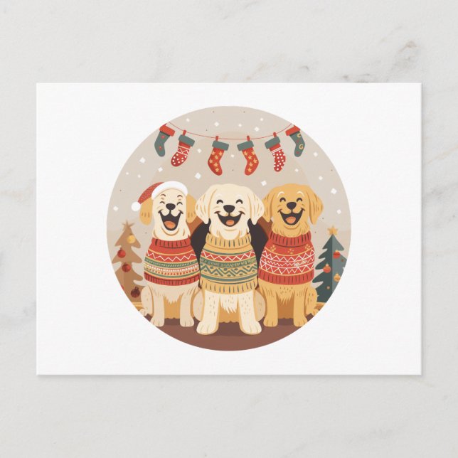 Cartes Pour Fêtes Annuelles Christmas Labrador Retriever Dogs (Devant)