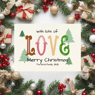 Cartes Pour Fêtes Annuelles Christmas Love Typographie moderne Appartement Car