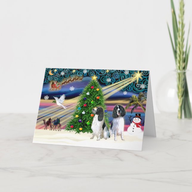 Cartes Pour Fêtes Annuelles Christmas Magic English Springers (deux) (Devant)
