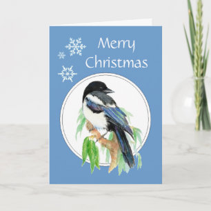 Cartes Pour Fêtes Annuelles Christmas Magpie, Garden, Bird, Nature Greetings