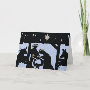 Cartes Pour Fêtes Annuelles Christmas Manger Scene Card, Customizable Rv