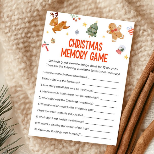 Cartes Pour Fêtes Annuelles Christmas Memory Game  (Créateur téléchargé)