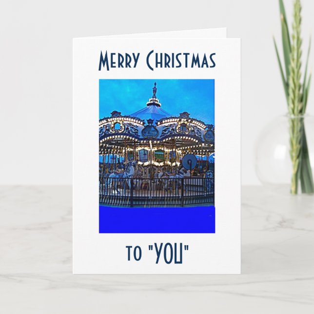 CARTES POUR FÊTES ANNUELLES CHRISTMAS "MERRY-GO-ROUND" MERRY CHRISTMAS (Devant)