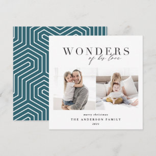 Cartes Pour Fêtes Annuelles Christmas Merveilles de son amour religieux bleu