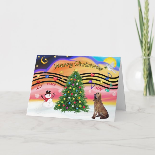 Cartes Pour Fêtes Annuelles Christmas Music 2 - Bloodhound (Devant)