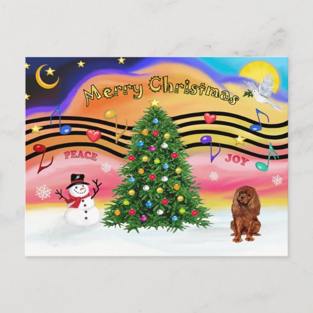 Cartes Pour Fêtes Annuelles Christmas Music 2 - Cavalier (Ruby) (Devant)