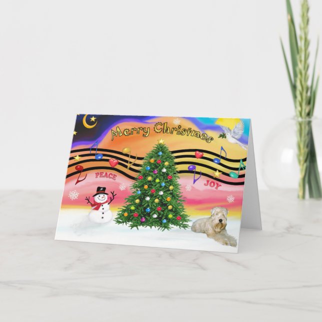 Cartes Pour Fêtes Annuelles Christmas Music 2 - Wheaten Terrier (ld) (Devant)