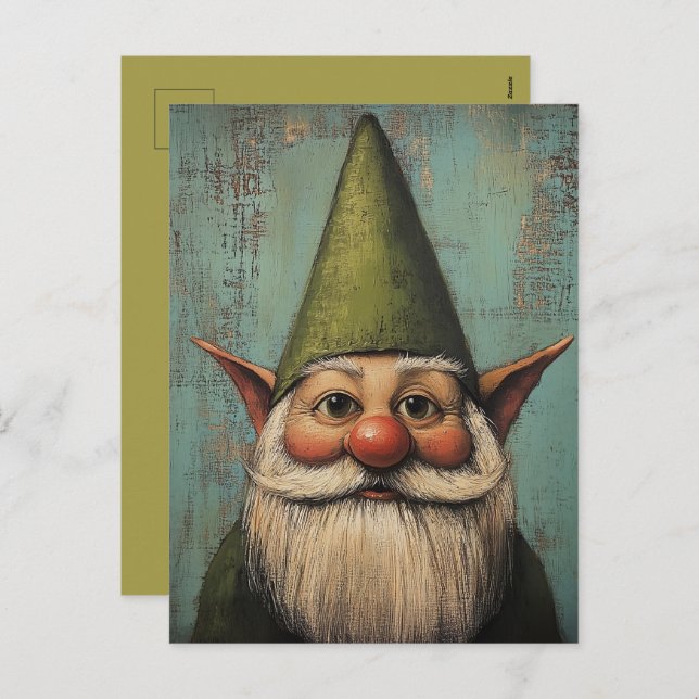 Cartes Pour Fêtes Annuelles Christmas Nisse - Traditionnel Nordic Holiday Art (Devant / Derrière)