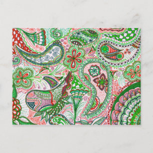 Cartes Pour Fêtes Annuelles Christmas Paisley Post Card