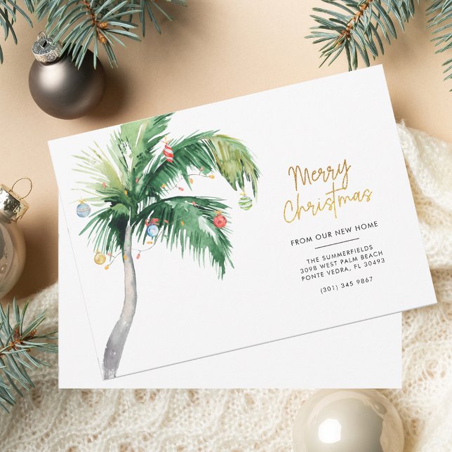 Cartes Pour Fêtes Annuelles Christmas Palm Tree Coastal Moving (Christmas Palm Tree Coastal Moving Holiday Card)