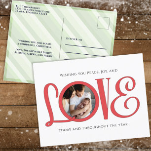 Cartes Pour Fêtes Annuelles Christmas Peace Joy and Love Cute Modern
