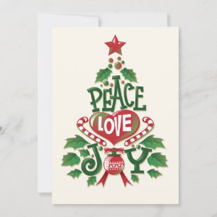 Cartes Pour Fêtes Annuelles Christmas Peace Love Joie