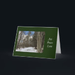 Cartes Pour Fêtes Annuelles Christmas Peace Winter Scene Green<br><div class="desc">Il y a des bruits chauds de peace et de love this Christmas with this winter scene Holiday card !</div>