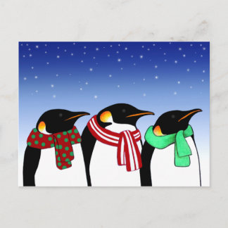 Cartes Pour Fêtes Annuelles Christmas Penguins Holiday Post Card
