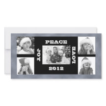 Christmas Photo Card 5 photos Joy Peace Love