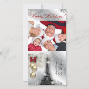 Cartes Pour Fêtes Annuelles Christmas Photo Card Eiffel Tower Paris