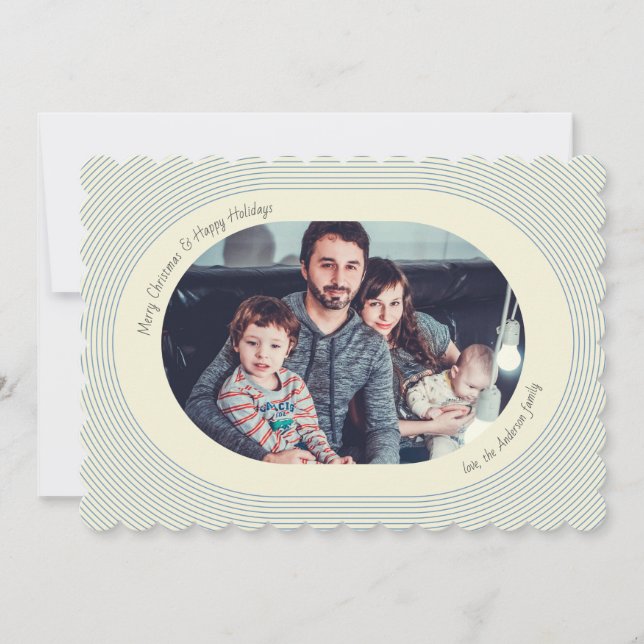 Cartes Pour Fêtes Annuelles Christmas Photocard Playful Design Oval Photo (Devant)