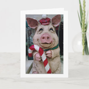 CARTES POUR FÊTES ANNUELLES CHRISTMAS PIG POUR MA FEMME AIME RIRE AVEC "VOUS"