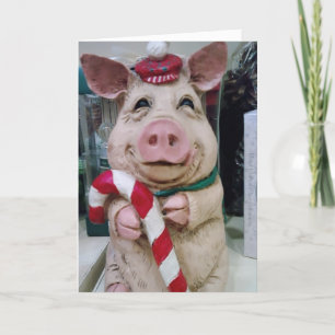 CARTES POUR FÊTES ANNUELLES CHRISTMAS PIGGY SOUHAITE