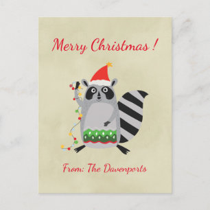 Cartes Pour Fêtes Annuelles Christmas Raccoon